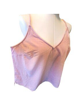 Old Navy Pink Tank Top V-Neck Womans Velour Size L Soft Feel NWT JJ2130
